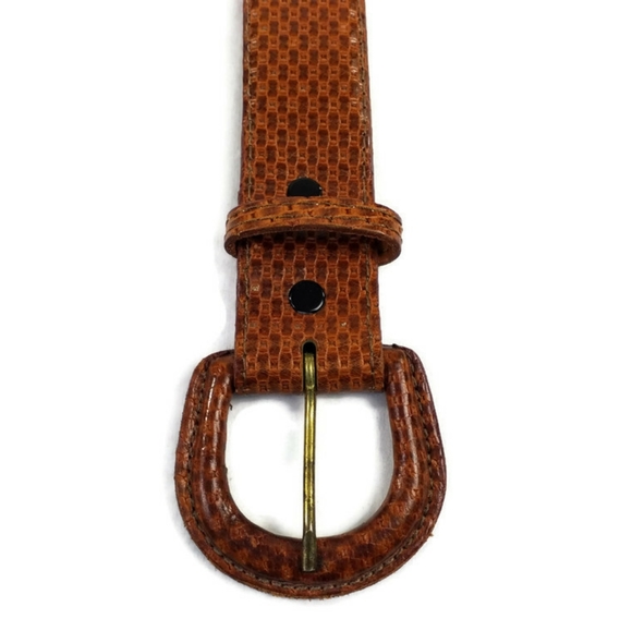 Zele Two Tone Brown Leather Belt Womens Medium 30\
